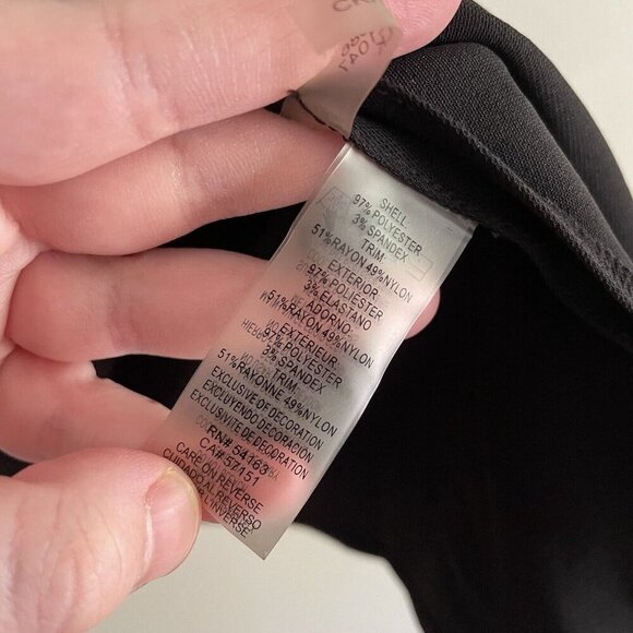 Calvin Klein Wmn S Black Lace Trim Riveted Sleeveless Zip Pullover Shell Blouse - Picture 5 of 8